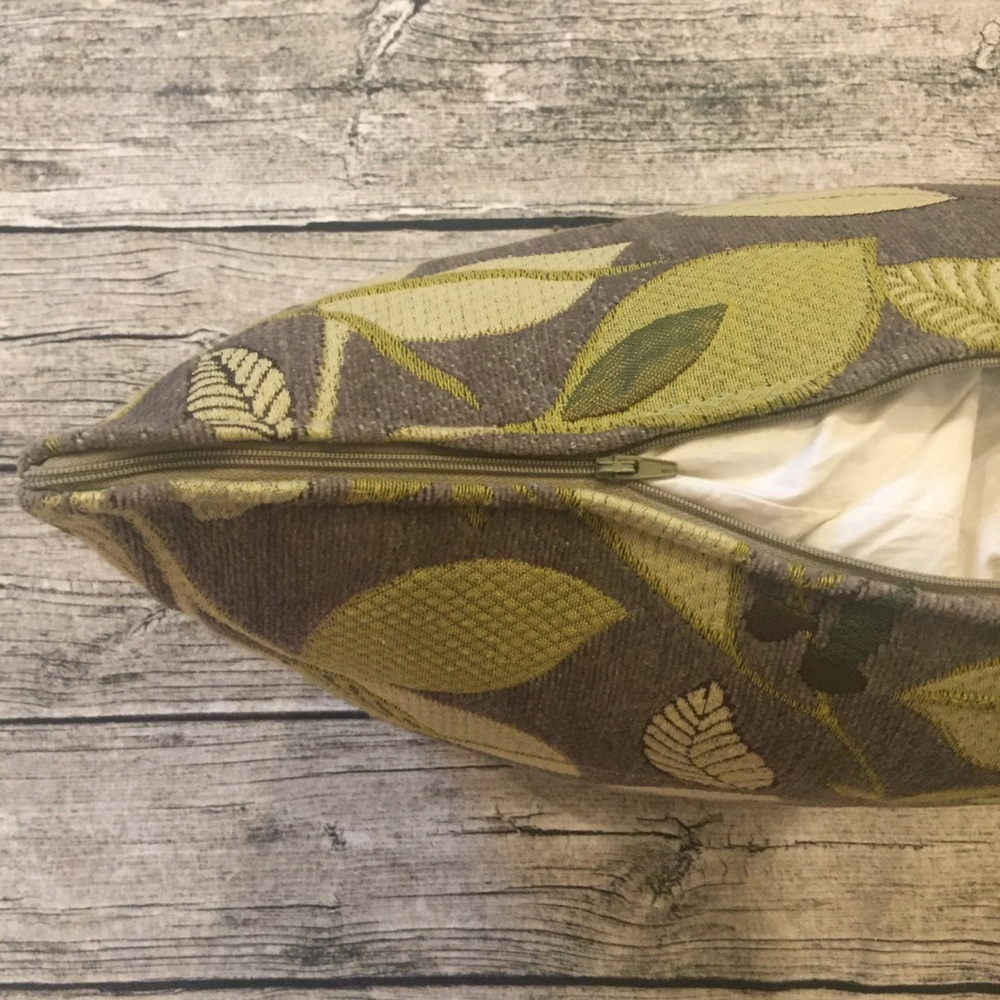 Taupe/Green Throw Pillow - Picture 3 of 3